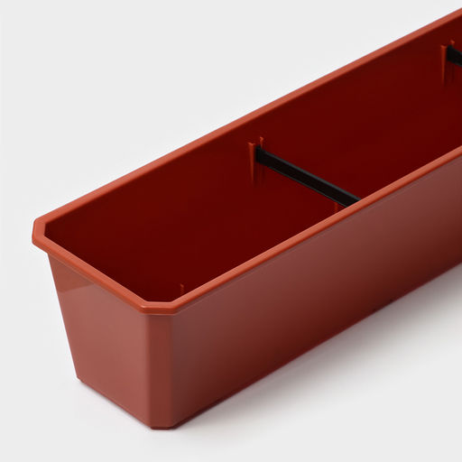 Ящик балконный для цветов, 18 л, 100×15×17 см, пластиковый, цвет терракот