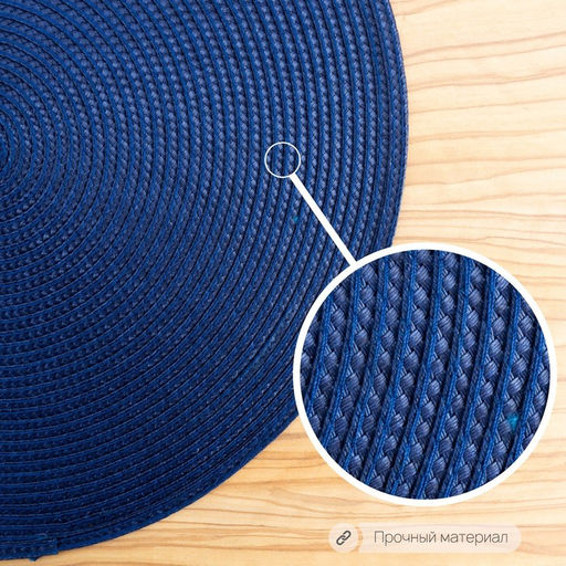 Цена за 12 шт. Салфетка сервировочная на стол Лофт, d=38 см, цвет синий - Simaland фото 3