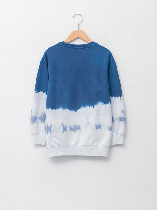 Bisiklet Yaka Batik Desenli Uzun Kollu Erkek ?ocuk Sweatshirt - Waikiki фото 2