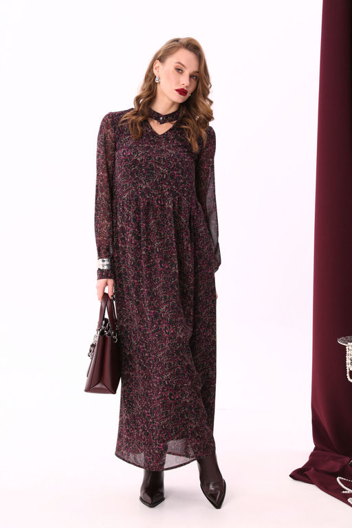 Платье NIKVA н801-2-Р винный леопард  фото 4