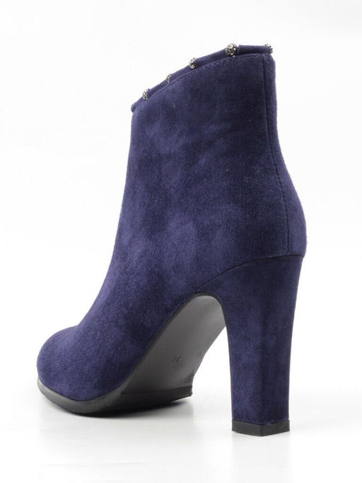 01-D8-4187 DARK BLUE Ботильоны женские (натуральная замша, байка)
