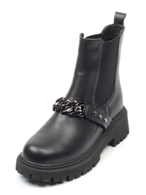 01-5272-1 BLACK Ботинки демисезонные женские (искусственная кожа, байка)