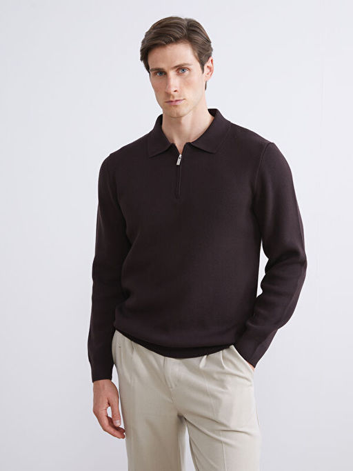 Polo Yaka Erkek Triko Kazak