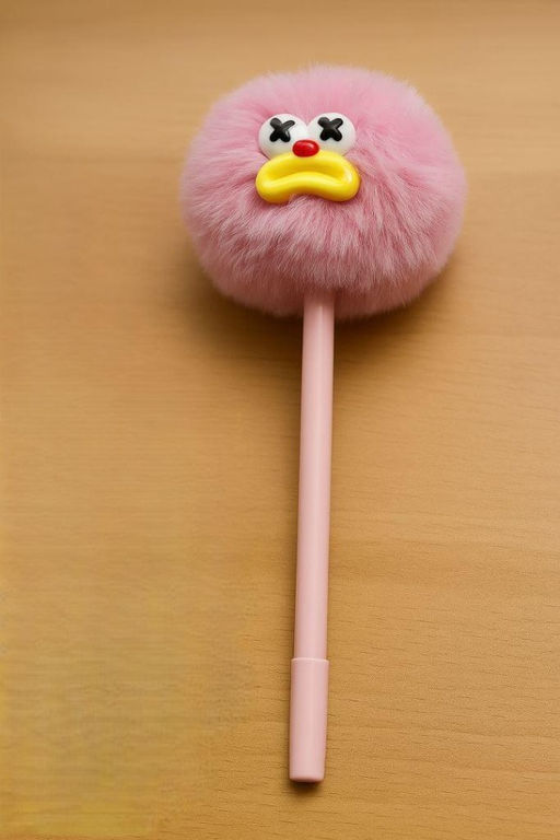 Ручка гелевая с помпоном "The sad monster", pink