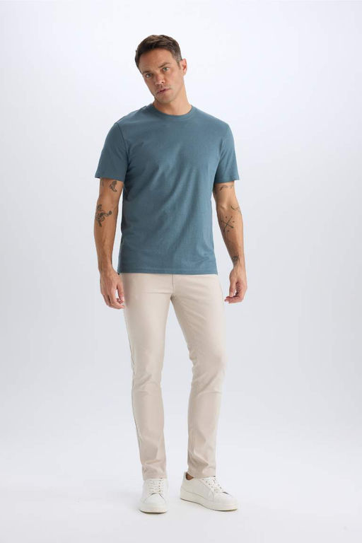 New Regular Fit Bisiklet Yaka Basic Duz K?sa Kollu Tisort - Defacto фото 3