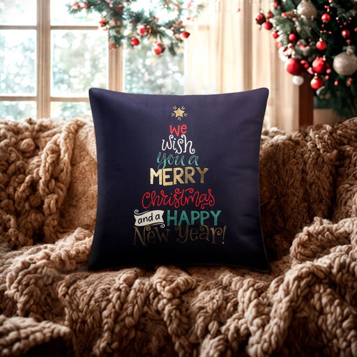 Наволочка декоративная новогодняя Этель. We wish you a Merry Christmas, 40?40 см, велюр
