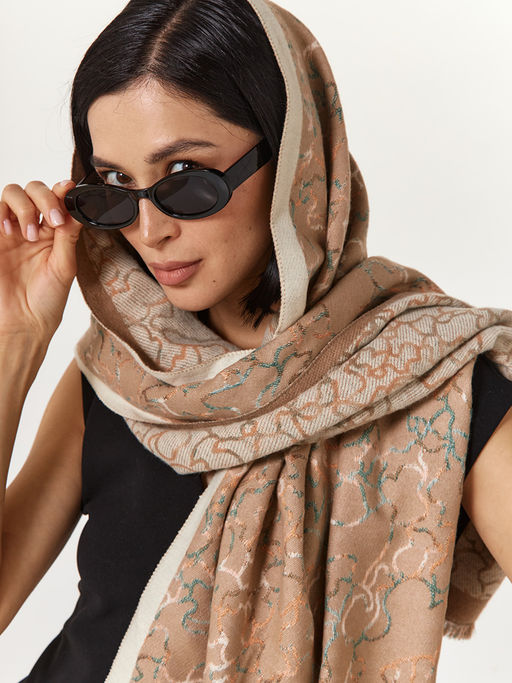 в составе ШЕРСТЬ и КАШЕМИР Большой, мягкий, теплый двусторонний палантин. - Tantino фото 15