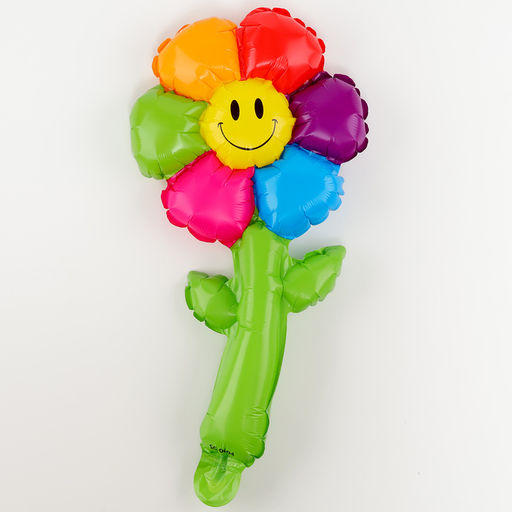 Цена за 5 шт. Шар воздушный полимерный 16" «Цветик семицветик со стебельком»