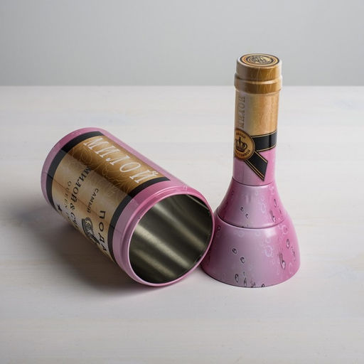 Коробка жестяная в форме бутылки Подарок, 29,7 см 8 см 8 см - Дарите счастье фото 2