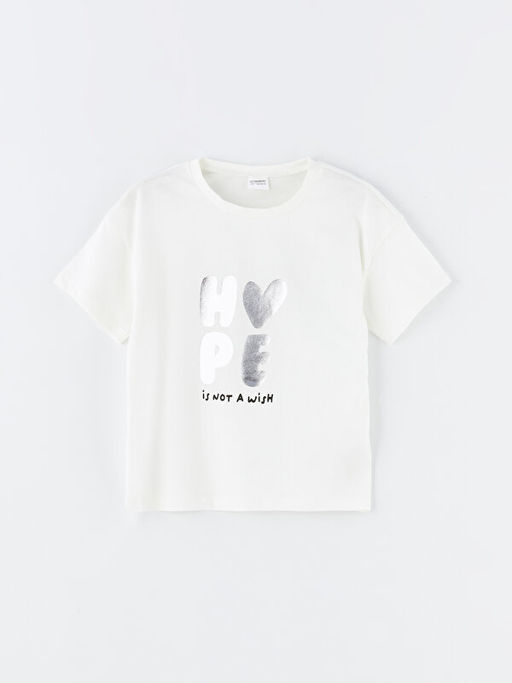 Bisiklet Yaka Bask?l? K?sa Kollu K?z ?ocuk ?ortlu Pijama Tak?m? - Waikiki фото 2