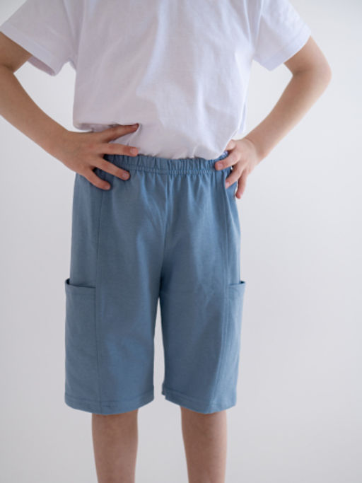 Шорты из тонкого хлопка, синий - Lesi kids фото 12