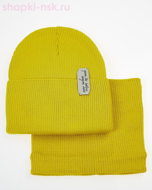 01-85-E Комплект для девочки (колпак+снуд) (52-54)