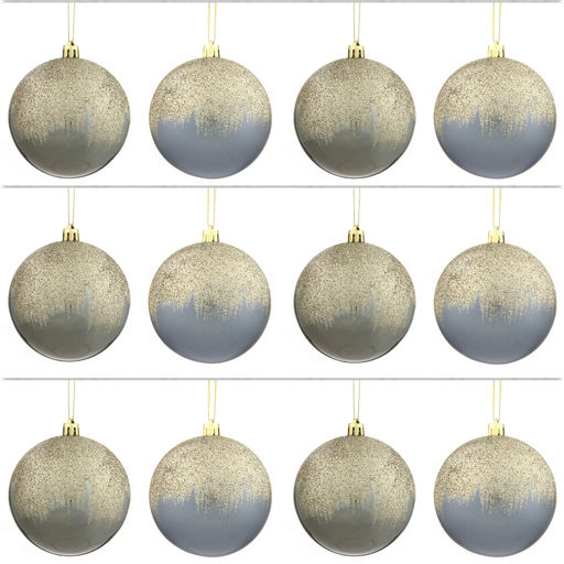 Набор из 12шт Украшение новогоднее Шар "Алмазная роскошь", D 8 см, L35 W27 H8,5 см