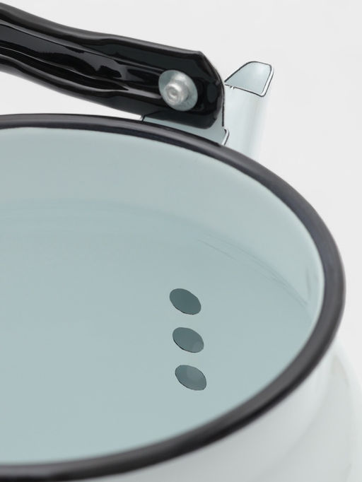 Чайник Цветы синие, 3.5 л, эмалированная сталь, белый