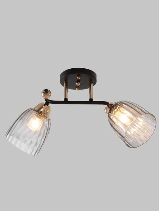 Люстра 12229/2, 2хE27, 60 Вт, чёрный/золото