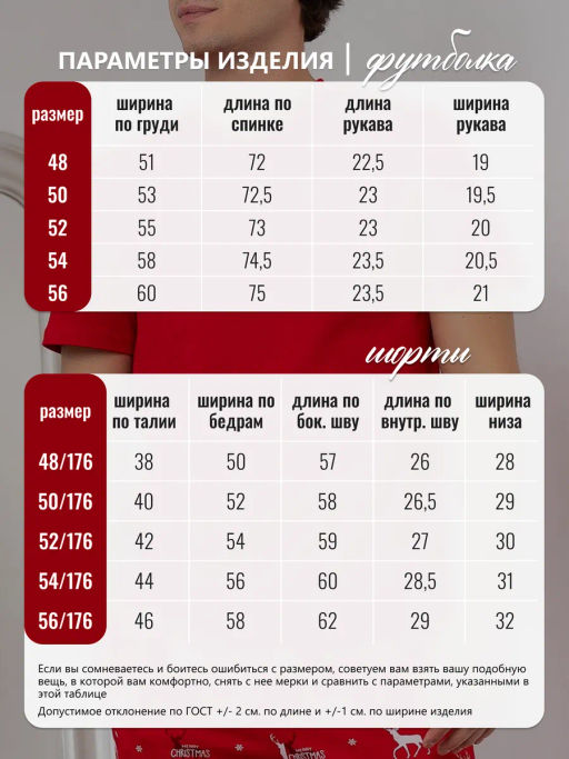 Комплект новогодняя пижама из 100% хлопка