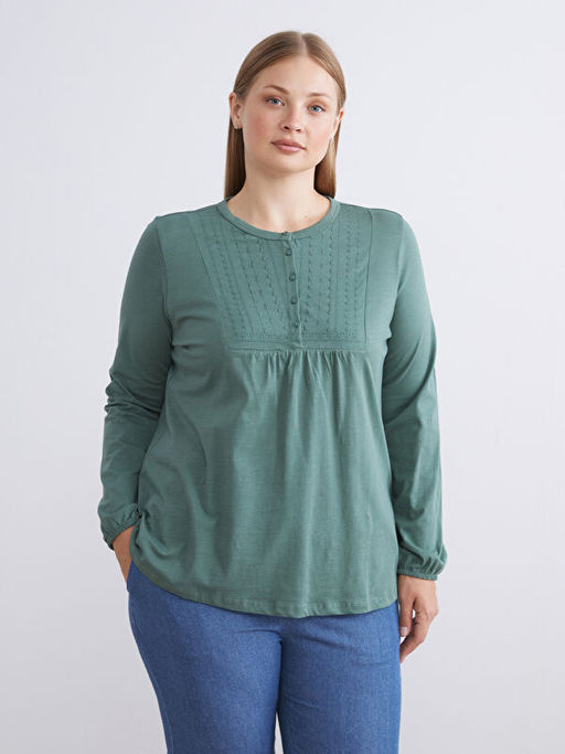 Bisiklet Yaka Nak??l? Bluz