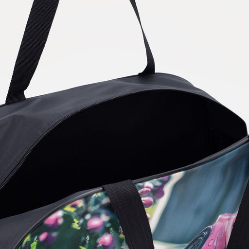 Сумка дорожная на молнии, цвет чёрный - Simaland фото 4