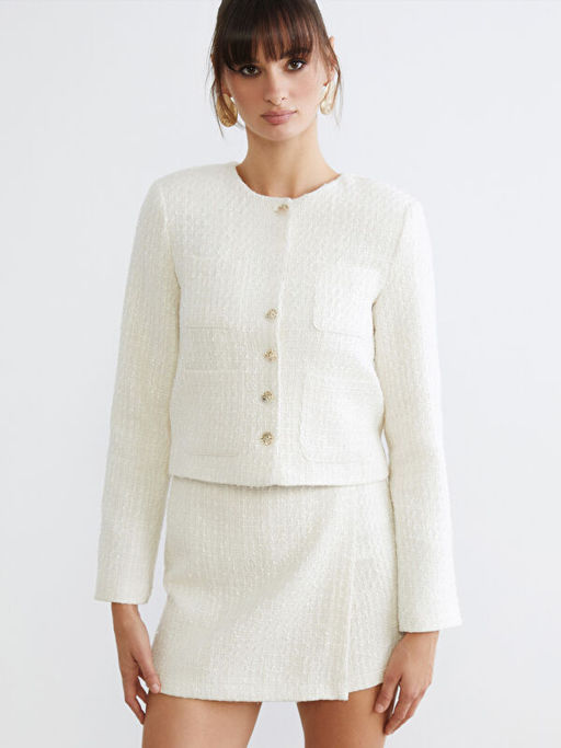 Bisiklet Yaka Kad?n T?vit Ceket