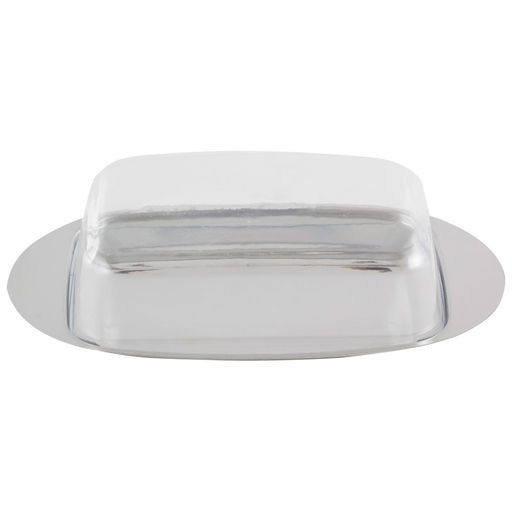 Масленка нерж с пласт крышкой OLIATORE, 18*11*4 см, арт. 003879 /Malony/