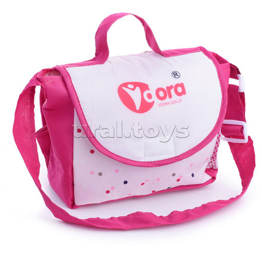 Аксессуары для куклы (сумка, горшок, тапочки, посуда) в рюкзаке