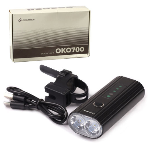 Фонарь передний COMIRON OKO700 корпус: авиационный алюминий 6063, IP67; свет: 2 XPG, 700lm; аккум: 3.7V 4000 mAh, USB; POWER BANK. /уп 50/ - Галеонтрейд фото 11