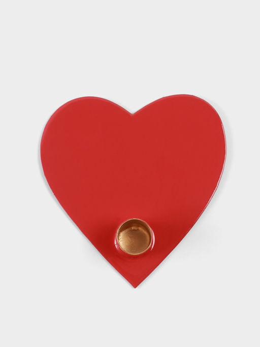 Подсвечник на 1 свечу в форме сердца Love is, 12.5?12.5?3 см, красный