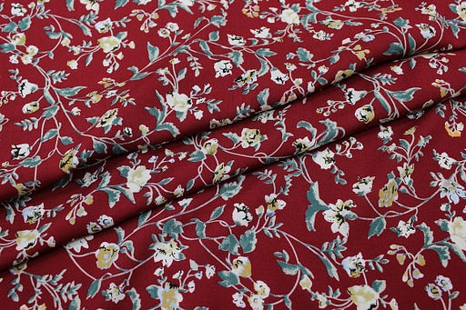 Штапель Теплые воспоминания цв.бордово-красный, ш.1.45м, вискоза-100%, 110гр/м.кв - Купава фото 6
