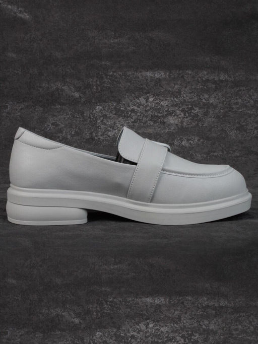 03-PDJ71-3 LT. GRAY Лоферы женские (натуральная кожа)