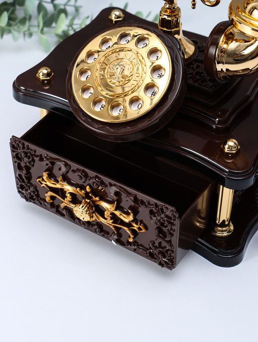 Шкатулка музыкальная механическая «Ретро телефон», 20×14.5×21.5 см
