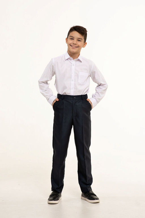 Синие школьные брюки для мальчика Инфанта, модель 0911 СС  фото 8