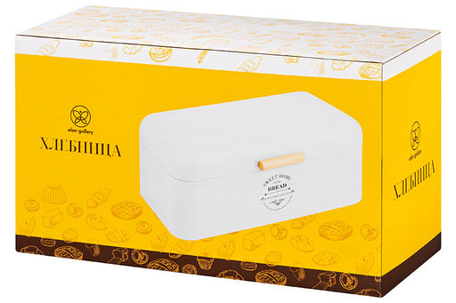 Хлебница 42,5*23*16,5 см Белая с откидной крышкой, белая, металл - Elan gallery фото 8