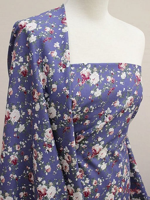 Импорт. хлопок Большие пионы на темном фиолетово-сером, ВИД2, ш.1.48м, хлопок-100%, 110гр/м.кв - Купава фото 3