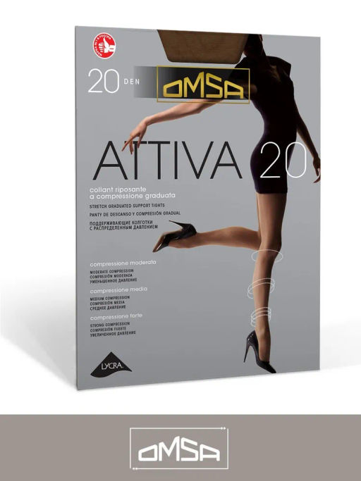 Колготки Omsa Attiva 20 (50/10)*** - camoscio  фото 8