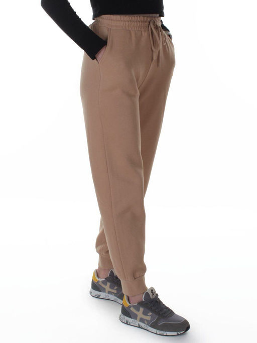 2623 BEIGE Штаны утепленные спортивные женские (85% хлопок, 10% полиэстер, 5% спандекс)