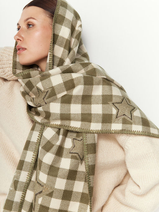 в составе ШЕРСТЬ и КАШЕМИР Большой, мягкий, теплый двусторонний палантин - Tantino фото 6