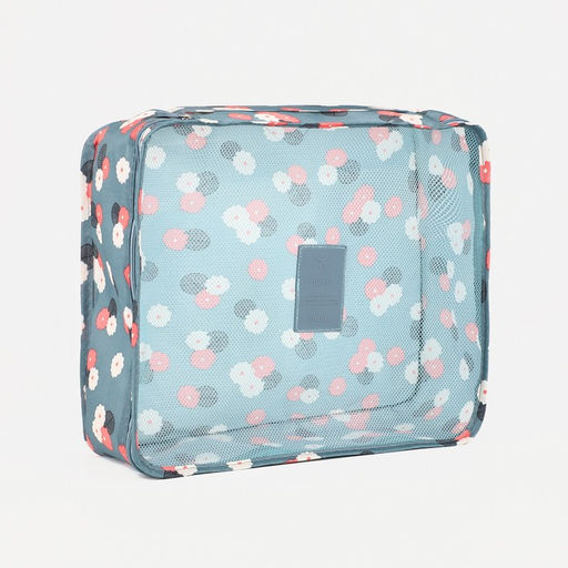 Набор органайзеров-косметичек на молниях, 6 в 1, цвет серо-голубой