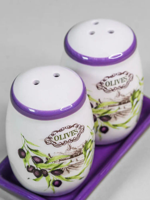 Набор солонка и перечница ОЛИВКИ с подставкой арт.MFK21034 /МФК/  фото 4
