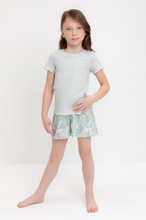 К 1596/серое небо,лесная тайна пижама для дев