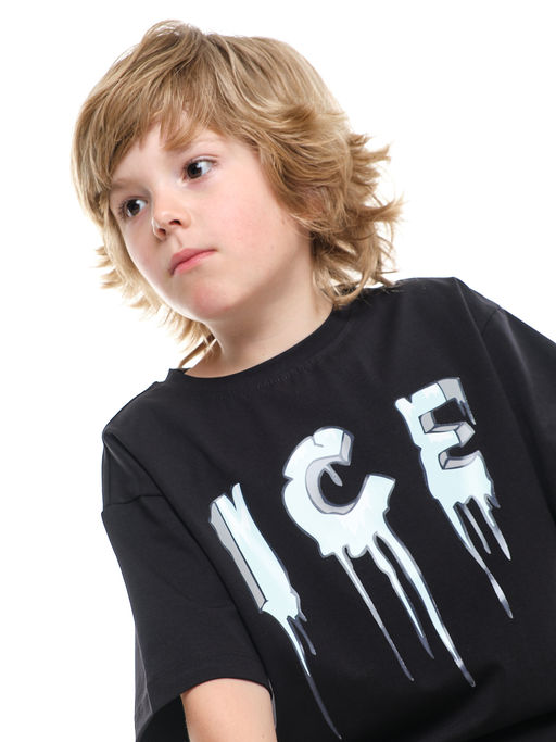 Футболка с принтом ICE 22-9014 черный - Mini maxi фото 4