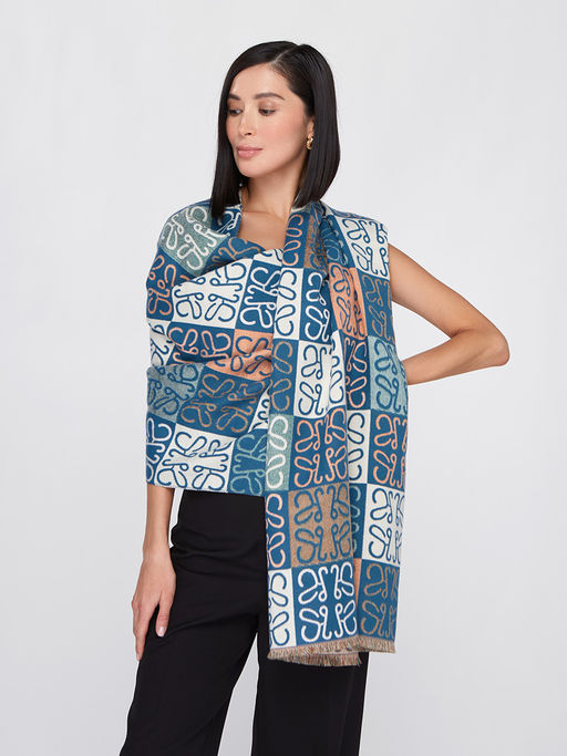 в составе ШЕРСТЬ и КАШЕМИР Большой, мягкий, теплый двусторонний палантин - Tantino фото 14