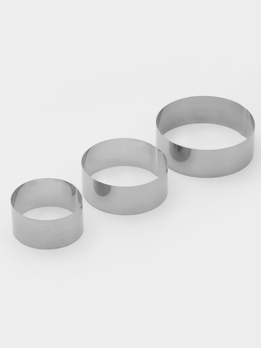 Формы для выкладки и выпечки KONFINETTA Круг, набор 3 шт., d=8 см, d=10 см, d=12 см, нержавеющая сталь, серебристый  фото 6