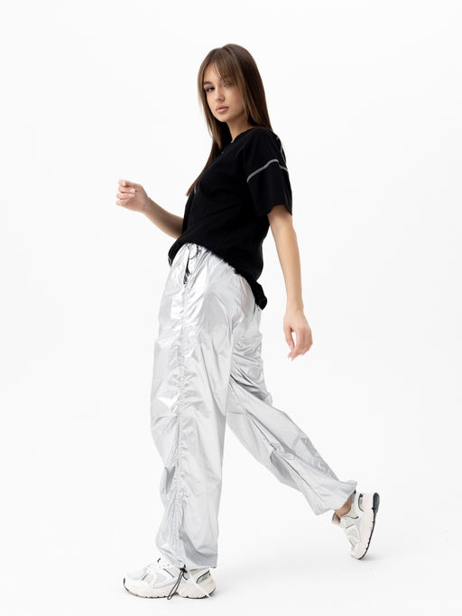 Футболка хлопок 95%, лайкра 5% ,черно-серая - Binita фото 3