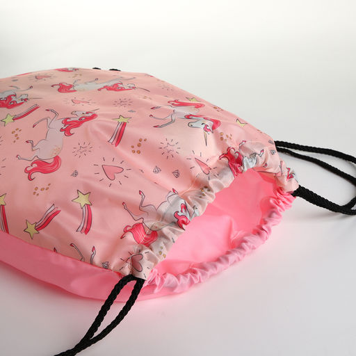 Мешок для обуви Единороги, 32*0,5*40 см, отд на шнурке, розовый - Simaland фото 3