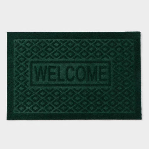 Коврик придверный Доляна Welcome, ромбы, влаговпитывающий, без окантовки, 38?58 см, цвет МИКС