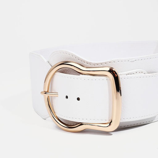 Ремень женский, ширина 8 см, на резинке, пряжка металл, цвет белый - Simaland фото 2