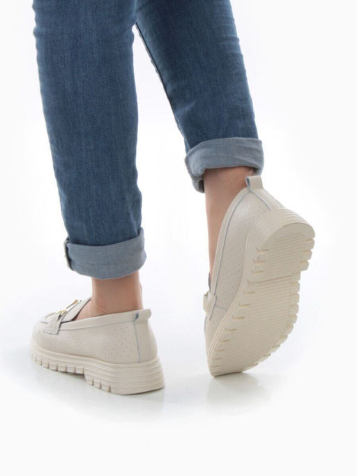 03-PDD164-2 BEIGE Полуботинки женские (натуральная кожа)