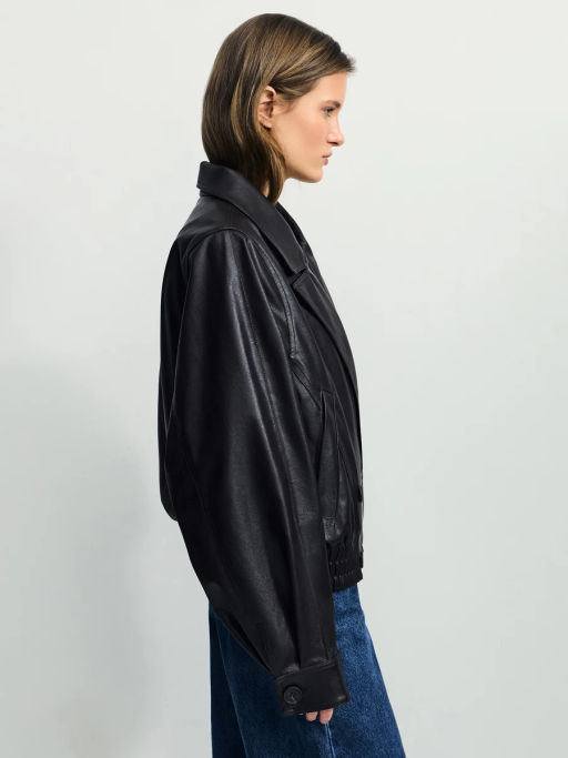 Куртка-бомбер из искусственной кожи с отложным воротником ZR2604102201-27 / Zarina  фото 6