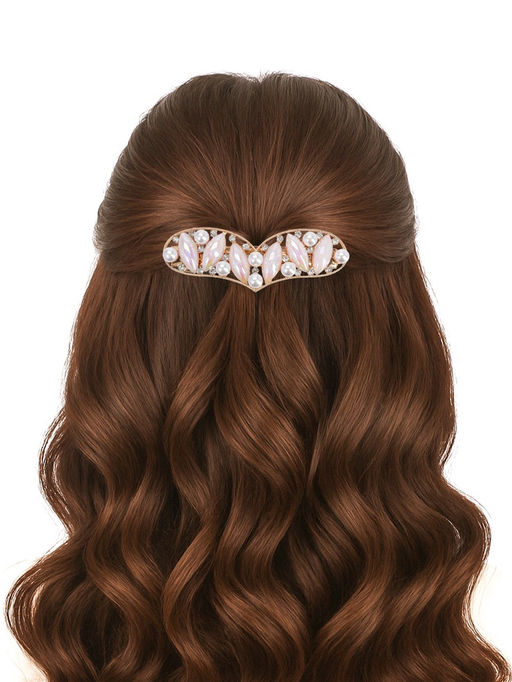Заколка - автомат для волос «Глория», нежность сердце, 8.5 см