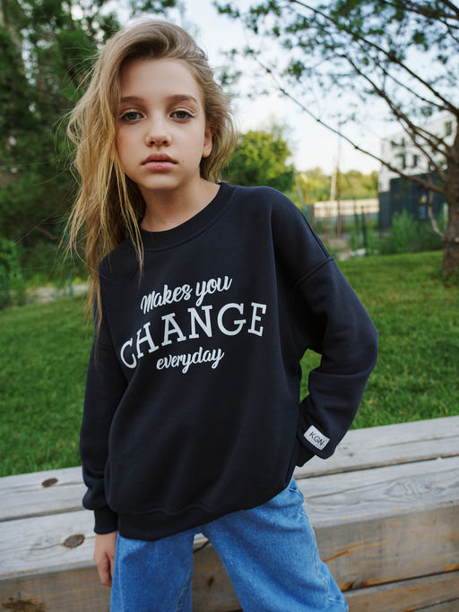 Темно-серая толстовка для девочки - Kogankids фото 7
